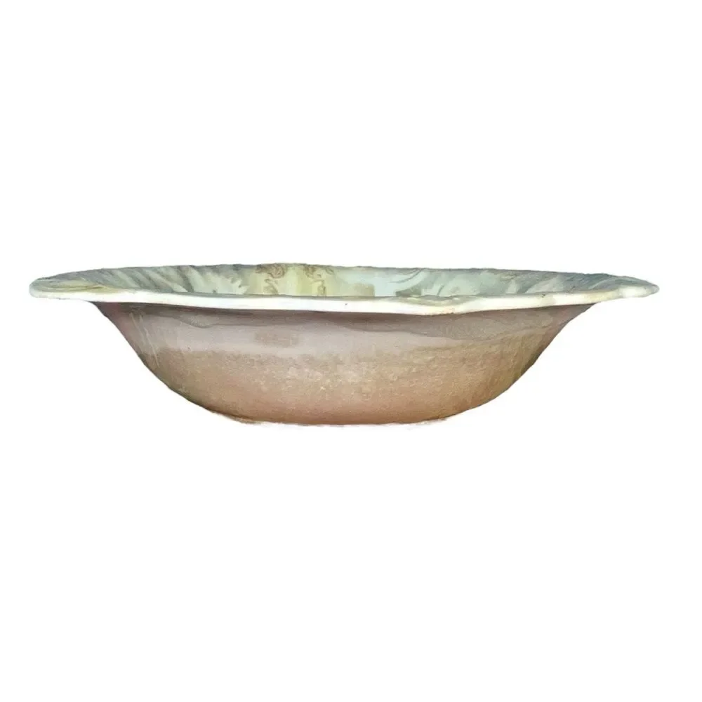 Porcelain Vtg Serving Bowl Grape Pattern Fruit Bowl Stamped Sterling China